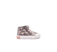Conguitos - Zapatillas Altas de Niña con Estampado de Corazones para Niña (Gris/Talla 34)