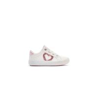 Conguitos - Zapatillas Bajas Niña Detalla Corazón Purpurina Blanco para Niña (Blanco/Talla 32)