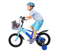 Coniaio Sportlches - Bicicleta infantil de 14 pulgadas a partir de 3 a 7 años, marco y sillín de altura ajustable, con ruedas estabilizadoras y freno delantero, diseño moderno para niños y niñas