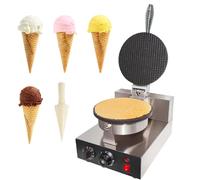 CóNica Para Helados Máquina para hacer conos de helado, máquina comercial, máquina eléctrica para hacer waffles antiadherentes de acero inoxidable de 1200 W, 110 V