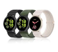 Conidido Bandas trenzadas compatibles con Garmin Forerunner 165/Forerunner 55, paquete de 3 correas elásticas de nailon de 20 mm, correa deportiva suave de liberación rápida, correa elástica