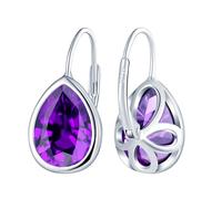 CONILOK Pendientes de gota de circonita de plata 925, hipoalergénicos para mujer con colgante de lágrimas de CZ, pendientes de aro para mujeres, novia, mamá, esposa, brillantes para novia o boda