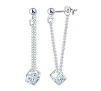 CONILOK Zirkon Würfel Ohrringe Silber 925 Stecker Ohrstecker Ohrhänger Silber Damen Schmuck Ohrringe Geschenke für Frauen Mädchen Freundin Mutter Geburtstag Hochzeit Weihnachtstag Valentinstag, Plata,