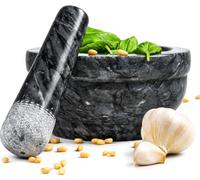 Coninx Mortero de Piedra 15 cm con Mano - Mortero para Especias | Disfruta de un auténtico pesto, guacamole o alioli preparado al momento.