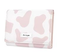 CONISY Bonitas carteras para mujer, cartera de cuero con bloqueo RFID, pequeña cartera triple con ventana de identificación para niñas y mujeres, Vaca rosa, S, Casual