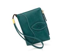 conisy Cartera de Mujer de Gran Capacidad, Monedero Pequeño de Piel Sintética con Bolsillo de Cremallera para Mujer (Azul Pavo Real)