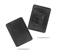 conisy Cartera Delgada para Mujer, Bolsillo Frontal Minimalista de Cuero, Tarjetero Delgado con Bloqueo RFID (Negro)