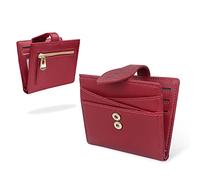 conisy Cartera pequeña, Cuero Fino con Bloqueo RFID, Bolsillo Frontal Plegable, Cartera con Cremallera, Monedero para Mujer Rojo
