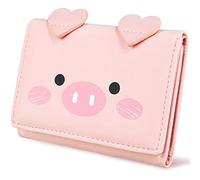 conisy Carteras Pequeñas Mujer de PU Cuero Lindo Minimalista Billetera Delgada para niñas y Señora (Rosa)