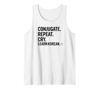 Conjugar Repetir Llanto Aprende Coreano, Entusiasta del Lenguaje Humor Camiseta sin Mangas