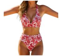 Conjunto 2 Piezas Mujer Trajes De Baño De Bikini con Control Barriga, Conjuntos Bikini Push Up para Mujer Talle Deportiva Braguitas Estilo Boho para La Playa Trajes Baño