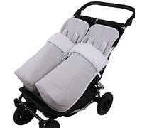 Conjunto 2ud. Saco Silla Mountain Buggy Duet PIQUE GRIS.Pique Blanco/Blanco tititnins