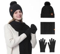 Conjunto 3 En 1 De Bufanda, Gorro Y Guantes Para Mujer - Invierno Térmico Táctil