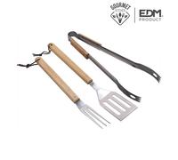 Conjunto 3 ferramentas BBQ EDM - Aço Inox