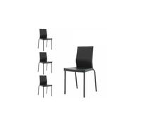 Conjunto 4 sillas de comedor paris (color: negro) 47 cm