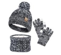 Conjunto Accesorios Invierno Niños 3 Piezas Set de Bufanda Gorro y Guantes para Niños Gorro de Invierno Cálido Guantes de Punto Cálidos para Deportes al Aire Libre 3-10 Años