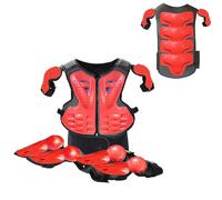 Conjunto Armadura Protectora Niños para Motocicleta Pecho Espalda Rodillas Y Codos Resistente A Impactos Transpirable Y Ajustable Equipo De Protección para Motocross Ciclismo,Red-One Size