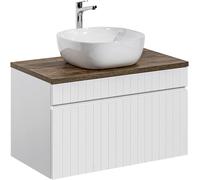 Conjunto armario Comad Iconic White ICONIC WHITE 82-80-D-1S, lavabo Comad Smile UM-6254SMILE50DP, SANTA FE OAK89-080-A