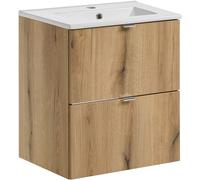 Conjunto armario Comad Nova Oak NOVA OAK A 82-50-2S, lavabo Comad Dance White UM2050RBDANCE50DP
