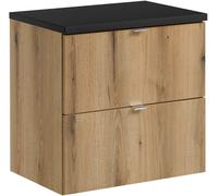 Conjunto armario Comad Nova Oak NOVA OAK A 82-60-2S, encimera Comad Nova Black NOVA BLACK B 89-60