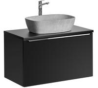 Conjunto armario Comad Santa Fe Black SANTA FE BLACK 82-80-B-2S, lavabo Comad Anna UN-ANNA-MH1, SANTA FE BLACK 89-80-B