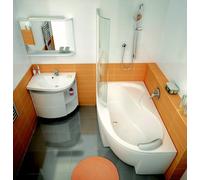Conjunto bañera de esquina Ravak Rosa 95 C571000000, mampara de bañera Ravak Rosa 7QLS0100Y1, 495121, GPX2240140