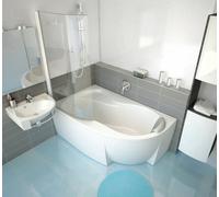 Conjunto bañera de esquina Ravak Rosa 95 C571000000, sifón para bañera Viega Simplex 495121, GPX2240140