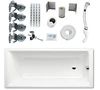 Conjunto bañera rectangular Kaldewei Puro 258700010001, sifón con rebosadero Kaldewei Bis 687676500000