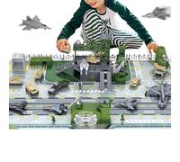 Conjunto Base Militar - Vehículos De Figuras De Juego Para Hombres Del Ejército, Figuras De Acción De Soldado Con Accesorios De Equipo De Armas Y Moto De Combate | Tarjeta De Juego Para Niños Y F