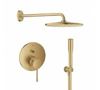 Conjunto brazo de ducha con efecto lluvia Grohe Rainshower 26558GN0, grifo de bañera y ducha Grohe Essence 24058GN1, 26658GN0, 27400GN0, 28362GL1