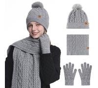 Conjunto Bufanda Y Gorro Y Guantes Mujer, Conjunto Gorro Y Bufanda Mujer Gorros Invierno Mujer Guantes Tactiles 3 En 1, Guantes Termicos Mujer Guantes Invierno Mujer Bufanda Mujer Invierno