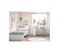 Conjunto cabecero cama dormitorio TEN DEKIT con escritorio blanco