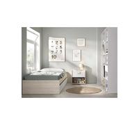 Conjunto cama nido dormitorio LAGO 3 DEKIT natural/blanco