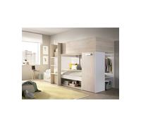 Conjunto camas tren dormitorio KOS DEKIT natural / alistonado/blanco