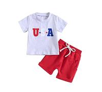 Conjunto Camisa Pequeña Bebé y Niño - Ropa para Niños Moda Festiva Bebé Niño Ropa Traje de Verano Camiseta Sólida Traje de Caballero Conjunto Ropa de 2 a 7 Años
