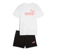 Conjunto Camiseta Blanca + Bermuda Negra Puma-ESS No.1 Logo Tee and Shorts Set G-686307-02-BLANCO NIÑA