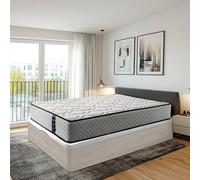 Conjunto Canapé 160x200 + Colchón - Canapé abatible con Esquinas Redondeadas 28 cm de Almacenamiento + Colchón de muelles ensacados con viscoelástica Allegra (Doble Cara)