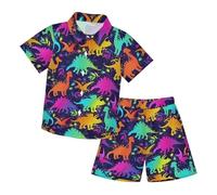 Conjunto casual veraniego para niño camisa de manga corta y pantalón corto sin detalles de talla ni color para uso diario y actividades escolares Movimiento Libre sin Restricciones para Crecer Feliz