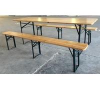 Conjunto Cervecería Mesa Y Bancos Plegables Reforzados CM. 220X80X76H