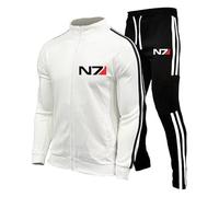 Conjunto Chándal Hombre, Sudadera Cremallera Completa Y Pantalones Jogger, Traje Deportivo Cálido Gimnasio Y Entrenamiento, Ropa Casual Deportiva Para Mass Effect N7,White1-3x_l