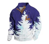Conjunto Chaqueta Y Pantalones con cuello abotonado e impresión digital 3D para hombre otoño/invierno 2024 Sudadera Naranja Trabajo, A-azul., S