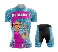 Conjunto Ciclismo Mujer Verano Maillot Bici MTB Manga Corta Ropa Ciclista,Traje Bicicleta Camiseta Ciclo y Culotte Shorts con 19D Gel Acolchado,Completa Jerseys Transpirable Secado Rápido(12,S)