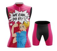 Conjunto Ciclismo Mujer Verano Maillot Bici MTB Sin Mangas Ropa Ciclista,Traje Bicicleta Chaleco Ciclo y Culotte Shorts con 19D Gel Acolchado,Completa de Jerseys Transpirable Secado Rápido(5,S)