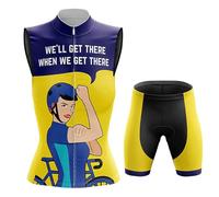 Conjunto Ciclismo Mujer Verano Maillot Bici MTB Sin Mangas Ropa Ciclista,Traje Bicicleta Chaleco Ciclo y Culotte Shorts con 19D Gel Acolchado,Completa de Jerseys Transpirable Secado Rápido(4,M)