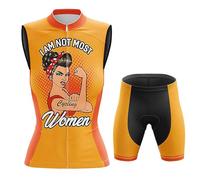 Conjunto Ciclismo Mujer Verano Maillot Bici MTB Sin Mangas Ropa Ciclista,Traje Bicicleta Chaleco Ciclo y Culotte Shorts con 19D Gel Acolchado,Completa de Jerseys Transpirable Secado Rápido(2,M)