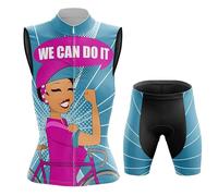 Conjunto Ciclismo Mujer Verano Maillot Bici MTB Sin Mangas Ropa Ciclista,Traje Bicicleta Chaleco Ciclo y Culotte Shorts con 19D Gel Acolchado,Completa de Jerseys Transpirable Secado Rápido(6,S)
