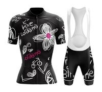 Conjunto Ciclismo Mujer Verano Ropa Bici MTB Maillot Ciclista Manga Corta,Traje Bicicleta Camiseta Ciclo y Culotte Tirantes con 19D Gel Acolchado,Completa Jerseys Transpirable Secado Rápido(B1,M)