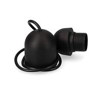 Conjunto colgante negro E27, longitud 80 cm, envasado, ideal para iluminación decorativa en interiores y espacios comerciales.