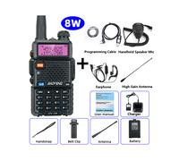 (Conjunto completo de 8 W) BaoFeng UV-5R Walkie Talkie 5 W/8 W Radio bidireccional Conmutador VHF/UHF