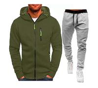 Conjunto completo de chándal con capucha para hombre, chaqueta con capucha y cordón de ajuste, sudadera con cremallera, pantalones deportivos de manga larga, ropa deportiva básica clásica, Jn, 4XL